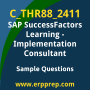 Get C_THR88_2411 Dumps Free, and SAP SuccessFactors Learning PDF Download for your SAP SuccessFactors Learning - Implementation Consultant Certification. Access C_THR88_2411 Free PDF Download to enhance your exam preparation.