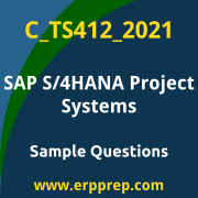 Get C_TS412_2021 Dumps Free, and SAP S/4HANA Project Systems PDF Download for your SAP S/4HANA Project Systems Certification. Access C_TS412_2021 Free PDF Download to enhance your exam preparation.
