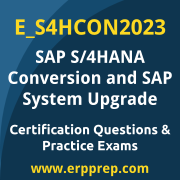 Access our free E_S4HCON2023 dumps and SAP S/4HANA Conversion and SAP System Upgrade dumps, along with E_S4HCON2023 PDF downloads and SAP S/4HANA Conversion and SAP System Upgrade PDF downloads, to prepare effectively for your E_S4HCON2023 Certification Exam.