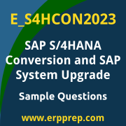 Get E_S4HCON2023 Dumps Free, and SAP S/4HANA Conversion and SAP System Upgrade PDF Download for your SAP S/4HANA Conversion and SAP System Upgrade Certification. Access E_S4HCON2023 Free PDF Download to enhance your exam preparation.