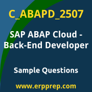 Get C_ABAPD_2507 Dumps Free, and SAP ABAP Cloud - Back-End Developer PDF Download for your SAP ABAP Cloud - Back-End Developer Certification. Access C_ABAPD_2507 Free PDF Download to enhance your exam preparation.
