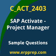 Get C_ACT_2403 Dumps Free, and SAP Activate Project Manager PDF Download for your SAP Activate - Project Manager Certification. Access C_ACT_2403 Free PDF Download to enhance your exam preparation.