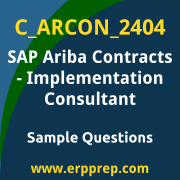 Get C_ARCON_2404 Dumps Free, and SAP Ariba Contracts Implementation Consultant PDF Download for your SAP Ariba Contracts - Implementation Consultant Certification. Access C_ARCON_2404 Free PDF Download to enhance your exam preparation.