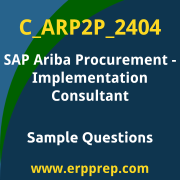 Get C_ARP2P_2404 Dumps Free, and SAP Ariba Procurement Implementation Consultant PDF Download for your SAP Ariba Procurement - Implementation Consultant Certification. Access C_ARP2P_2404 Free PDF Download to enhance your exam preparation.