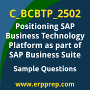 Get C_BCBTP_2502 Dumps Free, and SAP Positioning SAP Business Technology Platform as part of SAP Business Suite PDF Download for your Positioning SAP Business Technology Platform as part of SAP Business Suite Certification. Access C_BCBTP_2502 Free PDF Download to enhance your exam preparation.