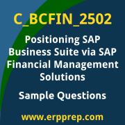 Get C_BCFIN_2502 Dumps Free, and SAP Positioning SAP Business Suite via SAP Financial Management Solutions PDF Download for your Positioning SAP Business Suite via SAP Financial Management Solutions Certification. Access C_BCFIN_2502 Free PDF Download to enhance your exam preparation.