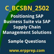 Get C_BCSBN_2502 Dumps Free, and SAP Positioning SAP Business Suite via SAP Supply Chain Management Solutions PDF Download for your Positioning SAP Business Suite via SAP Supply Chain Management Solutions Certification. Access C_BCSBN_2502 Free PDF Download to enhance your exam preparation.