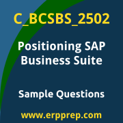 Get C_BCSBS_2502 Dumps Free, and SAP Positioning SAP Business Suite PDF Download for your Positioning SAP Business Suite Certification. Access C_BCSBS_2502 Free PDF Download to enhance your exam preparation.