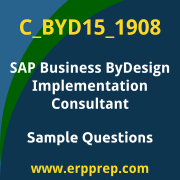 Get C_BYD15_1908 Dumps Free, and SAP Business ByDesign Implementation Consultant PDF Download for your SAP Business ByDesign Implementation Consultant Certification. Access C_BYD15_1908 Free PDF Download to enhance your exam preparation.