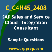 Get C_C4H45_2408 Dumps Free, and SAP Sales and Service Cloud Integration Consultant PDF Download for your SAP Sales and Service Cloud - Integration Consultant Certification. Access C_C4H45_2408 Free PDF Download to enhance your exam preparation.