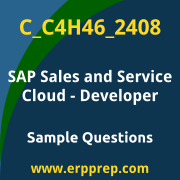 Get C_C4H46_2408 Dumps Free, and SAP Sales and Service Cloud Developer PDF Download for your SAP Sales and Service Cloud - Developer Certification. Access C_C4H46_2408 Free PDF Download to enhance your exam preparation.