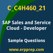 Get C_C4H460_21 Dumps Free, and SAP Sales and Service Cloud Developer PDF Download for your SAP Sales and Service Cloud - Developer Certification. Access C_C4H460_21 Free PDF Download to enhance your exam preparation.