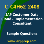 Get C_C4H62_2408 Dumps Free, and SAP Customer Data Cloud Implementation Consultant PDF Download for your SAP Customer Data Cloud - Implementation Consultant Certification. Access C_C4H62_2408 Free PDF Download to enhance your exam preparation.