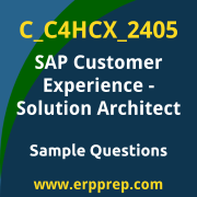 Get C_C4HCX_24 Dumps Free, and SAP Customer Experience Solution Architect PDF Download for your SAP Customer Experience - Solution Architect Certification. Access C_C4HCX_24 Free PDF Download to enhance your exam preparation.