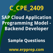 Get C_CPE_2409 Dumps Free, and SAP Cloud Application Programming Model Backend Developer PDF Download for your SAP Cloud Application Programming Model - Backend Developer Certification. Access C_CPE_2409 Free PDF Download to enhance your exam preparation.