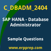Get C_DBADM_2404 Dumps Free, and SAP HANA Database Administrator PDF Download for your SAP HANA - Database Administrator Certification. Access C_DBADM_2404 Free PDF Download to enhance your exam preparation.