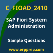 Get C_FIOAD_2410 Dumps Free, and SAP Fiori System Administration PDF Download for your SAP Fiori System Administration Certification. Access C_FIOAD_2410 Free PDF Download to enhance your exam preparation.