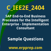 Get C_IEE2E_2404 Dumps Free, and SAP End-to-End Business Processes for the Intelligent Enterprise PDF Download for your SAP End-to-End Business Processes for the Intelligent Enterprise - Implementation Consultant Certification. Access C_IEE2E_2404 Free PDF Download to enhance your exam preparation.