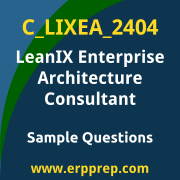 Get C_LIXEA_2404 Dumps Free, and SAP LeanIX Enterprise Architecture Consultant PDF Download for your SAP LeanIX - Enterprise Architecture Consultant Certification. Access C_LIXEA_2404 Free PDF Download to enhance your exam preparation.