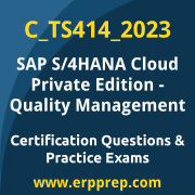 Access our free C_TS414_2023 dumps and SAP S/4HANA Cloud Private Edition Quality Management dumps, along with C_TS414_2023 PDF downloads and SAP S/4HANA Cloud Private Edition Quality Management PDF downloads, to prepare effectively for your C_TS414_2023 Certification Exam.