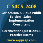 Access our free C_S4CS_2408 dumps and SAP S/4HANA Cloud Public Edition Sales dumps, along with C_S4CS_2408 PDF downloads and SAP S/4HANA Cloud Public Edition Sales PDF downloads, to prepare effectively for your C_S4CS_2408 Certification Exam.