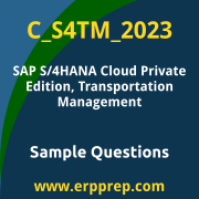 Get C_S4TM_2023 Dumps Free, and SAP S/4HANA Cloud Private Edition Transportation Management PDF Download for your SAP S/4HANA Cloud Private Edition, Transportation Management Certification. Access C_S4TM_2023 Free PDF Download to enhance your exam preparation.