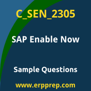 Get C_SEN_2305 Dumps Free, and SAP Enable Now PDF Download for your SAP Enable Now Certification. Access C_SEN_2305 Free PDF Download to enhance your exam preparation.