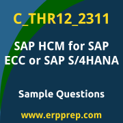 Get C_THR12_2311 Dumps Free, and SAP HCM for SAP S/4HANA PDF Download for your SAP HCM for SAP ECC or SAP S/4HANA Certification. Access C_THR12_2311 Free PDF Download to enhance your exam preparation.