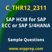 Get C_THR12_2311 Dumps Free, and SAP HCM for SAP S/4HANA PDF Download for your SAP HCM for S/4HANA Certification. Access C_THR12_2311 Free PDF Download to enhance your exam preparation.