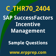Get C_THR70_2404 Dumps Free, and SAP SuccessFactors Incentive Management PDF Download for your SAP SuccessFactors Incentive Management Certification. Access C_THR70_2404 Free PDF Download to enhance your exam preparation.
