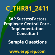 Get C_THR81_2411 Dumps Free, and SAP SuccessFactors Employee Central Core PDF Download for your SAP SuccessFactors Employee Central Core - Implementation Consultant Certification. Access C_THR81_2411 Free PDF Download to enhance your exam preparation.