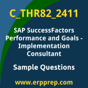 Get C_THR82_2411 Dumps Free, and SAP SuccessFactors Performance and Goals PDF Download for your SAP SuccessFactors Performance and Goals - Implementation Consultant Certification. Access C_THR82_2411 Free PDF Download to enhance your exam preparation.