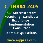 Get C_THR84_2405 Dumps Free, and SAP SuccessFactors Recruiting - Candidate Experience PDF Download for your SAP SuccessFactors Recruiting - Candidate Experience - Implementation Consultant Certification. Access C_THR84_2405 Free PDF Download to enhance your exam preparation.