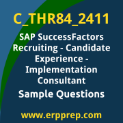 Get C_THR84_2411 Dumps Free, and SAP SuccessFactors Recruiting - Candidate Experience PDF Download for your SAP SuccessFactors Recruiting - Candidate Experience - Implementation Consultant Certification. Access C_THR84_2411 Free PDF Download to enhance your exam preparation.