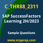 Get C_THR88_2311 Dumps Free, and SAP SuccessFactors Learning PDF Download for your SAP SuccessFactors Learning 2H/2023 Certification. Access C_THR88_2311 Free PDF Download to enhance your exam preparation.