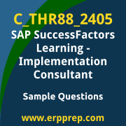 Get C_THR88_2405 Dumps Free, and SAP SuccessFactors Learning PDF Download for your SAP SuccessFactors Learning - Implementation Consultant Certification. Access C_THR88_2405 Free PDF Download to enhance your exam preparation.