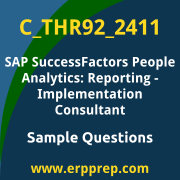 Get C_THR92_2411 Dumps Free, and SAP SuccessFactors People Analytics: Reporting PDF Download for your SAP SuccessFactors People Analytics: Reporting - Implementation Consultant Certification. Access C_THR92_2411 Free PDF Download to enhance your exam preparation.