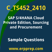 Get C_TS452_2410 Dumps Free, and SAP S/4HANA Cloud Private Edition Sourcing and Procurement PDF Download for your SAP S/4HANA Cloud Private Edition, Sourcing and Procurement Certification. Access C_TS452_2410 Free PDF Download to enhance your exam preparation.