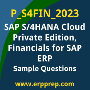 Get P_S4FIN_2023 Dumps Free, and SAP Financials in SAP S/4HANA for SAP ERP Finance Experts PDF Download for your SAP Financials in SAP S/4HANA for SAP ERP Finance Experts Certification. Access P_S4FIN_2023 Free PDF Download to enhance your exam preparation.