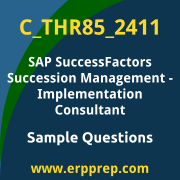 Get C_THR85_2411 Dumps Free, and SAP SuccessFactors Succession Management PDF Download for your SAP SuccessFactors Succession Management - Implementation Consultant Certification. Access C_THR85_2411 Free PDF Download to enhance your exam preparation.