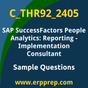 Get C_THR92_2405 Dumps Free, and SAP SuccessFactors People Analytics: Reporting PDF Download for your SAP SuccessFactors People Analytics: Reporting - Implementation Consultant Certification. Access C_THR92_2405 Free PDF Download to enhance your exam preparation.