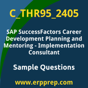 Get C_THR95_2405 Dumps Free, and SAP SuccessFactors Career Development Planning and Mentoring PDF Download for your SAP SuccessFactors Career Development Planning and Mentoring - Implementation Consultant Certification. Access C_THR95_2405 Free PDF Download to enhance your exam preparation.