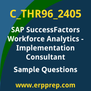 Get C_THR96_2405 Dumps Free, and SAP SuccessFactors Workforce Analytics PDF Download for your SAP SuccessFactors Workforce Analytics - Implementation Consultant Certification. Access C_THR96_2405 Free PDF Download to enhance your exam preparation.