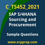 Get C_TS452_2021 Dumps Free, and SAP S/4HANA Sourcing and Procurement PDF Download for your SAP S/4HANA Sourcing and Procurement Certification. Access C_TS452_2021 Free PDF Download to enhance your exam preparation.